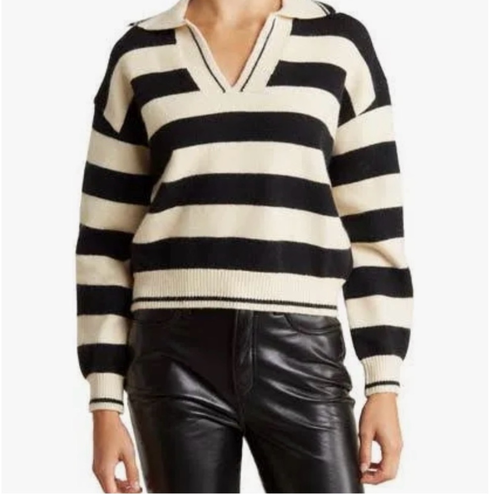 FRNCH Paris Striped Sweater Size Large
